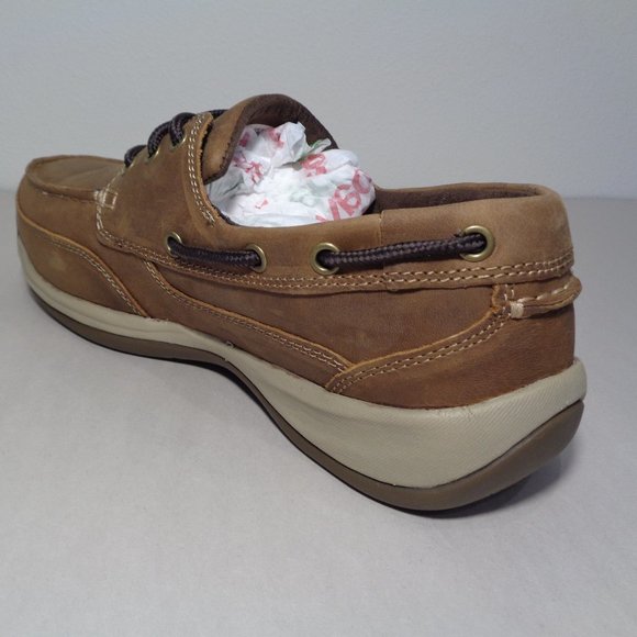 Rockport Size 11 M SAILING CLUB Leather New Men's Steel Toe Boat Work Shoes - Picture 9 of 14